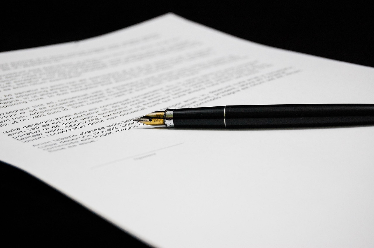 Pen on paper just signed agreement
